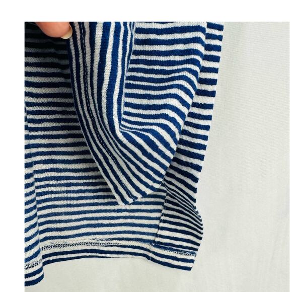 Marni Asymmetric V-Neck Tee – Blue & White Stripe – Size 38 / Small - Picture 4 of 7